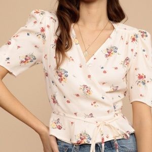 Rouje - Dita top in ecru bouquet du sud